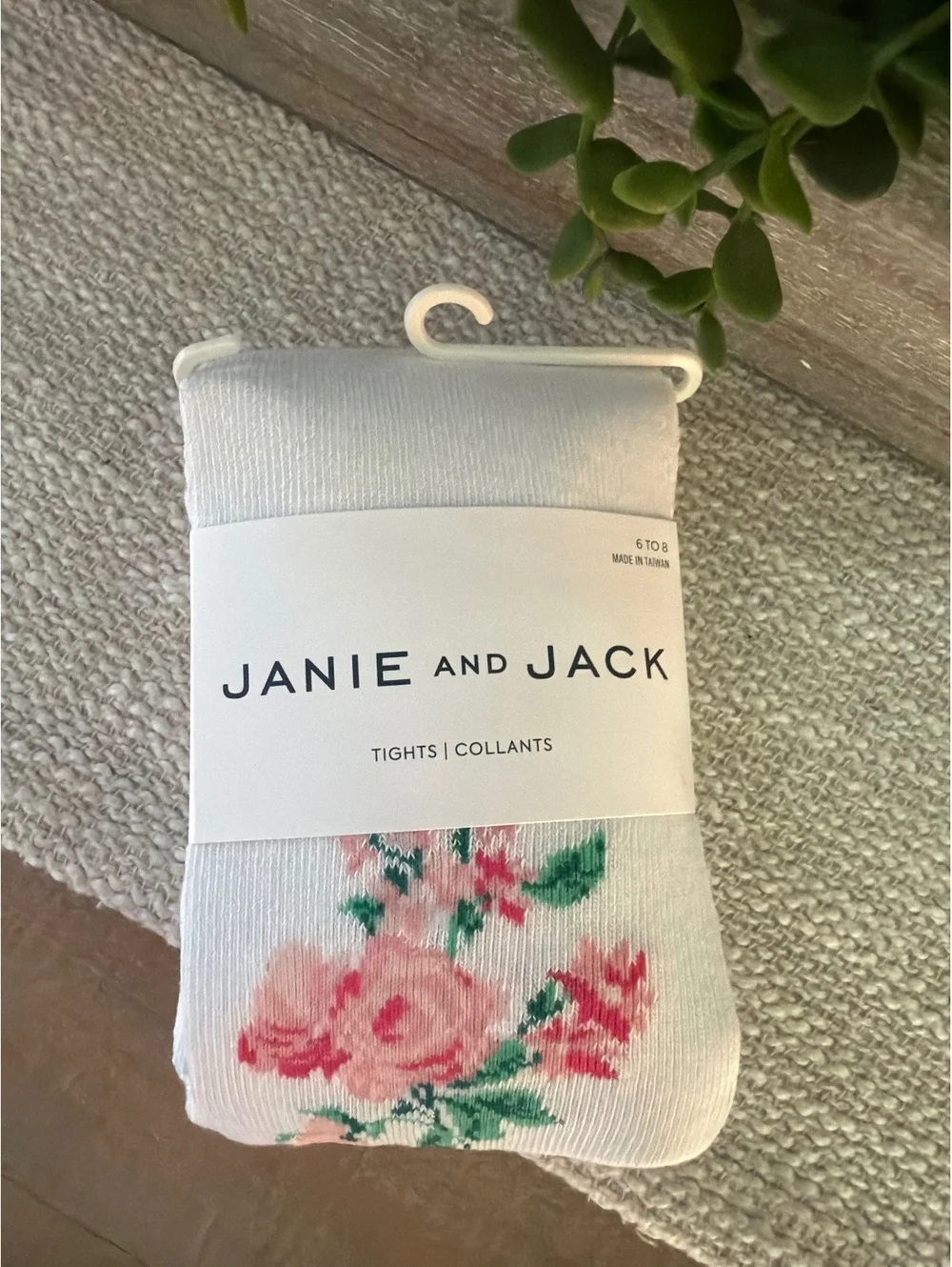 Janie and Jack White Floral Baby Tights Size 2T-3